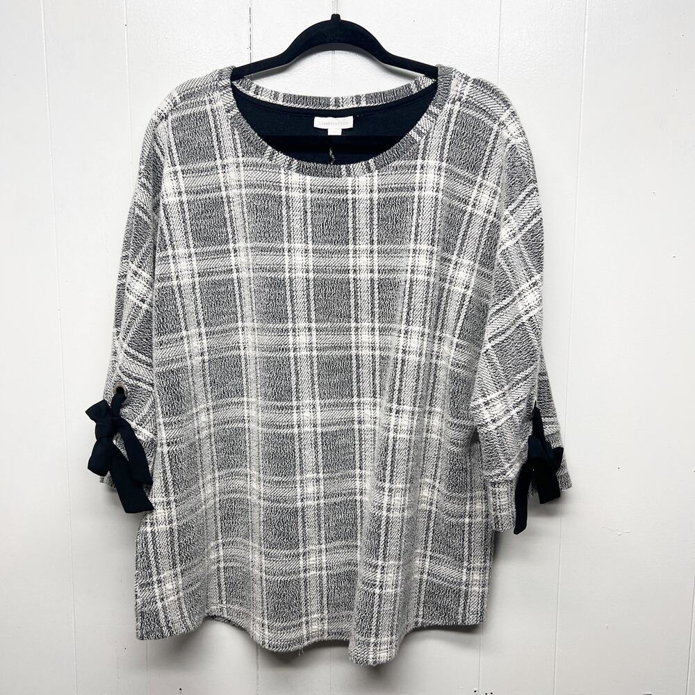 Charter Club Womens Plaid Sweater 3X Workwear Business Casual Career Warm Cozy